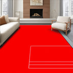 Bold Red Geometric Abstract Rug