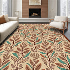 Earthy Tone Floral Vine Arabesque Rug