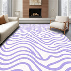 Pastel Purple Wavy Lines Rug