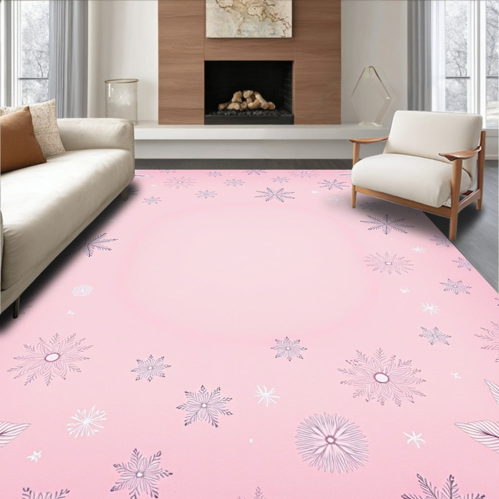 Fuchsia Snowflake Scatter Rug