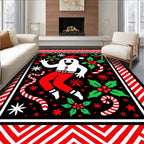 Whimsical Christmas Character Holly Sprigs Rug