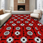 Bold Red Floral Medallion Repeat Rug