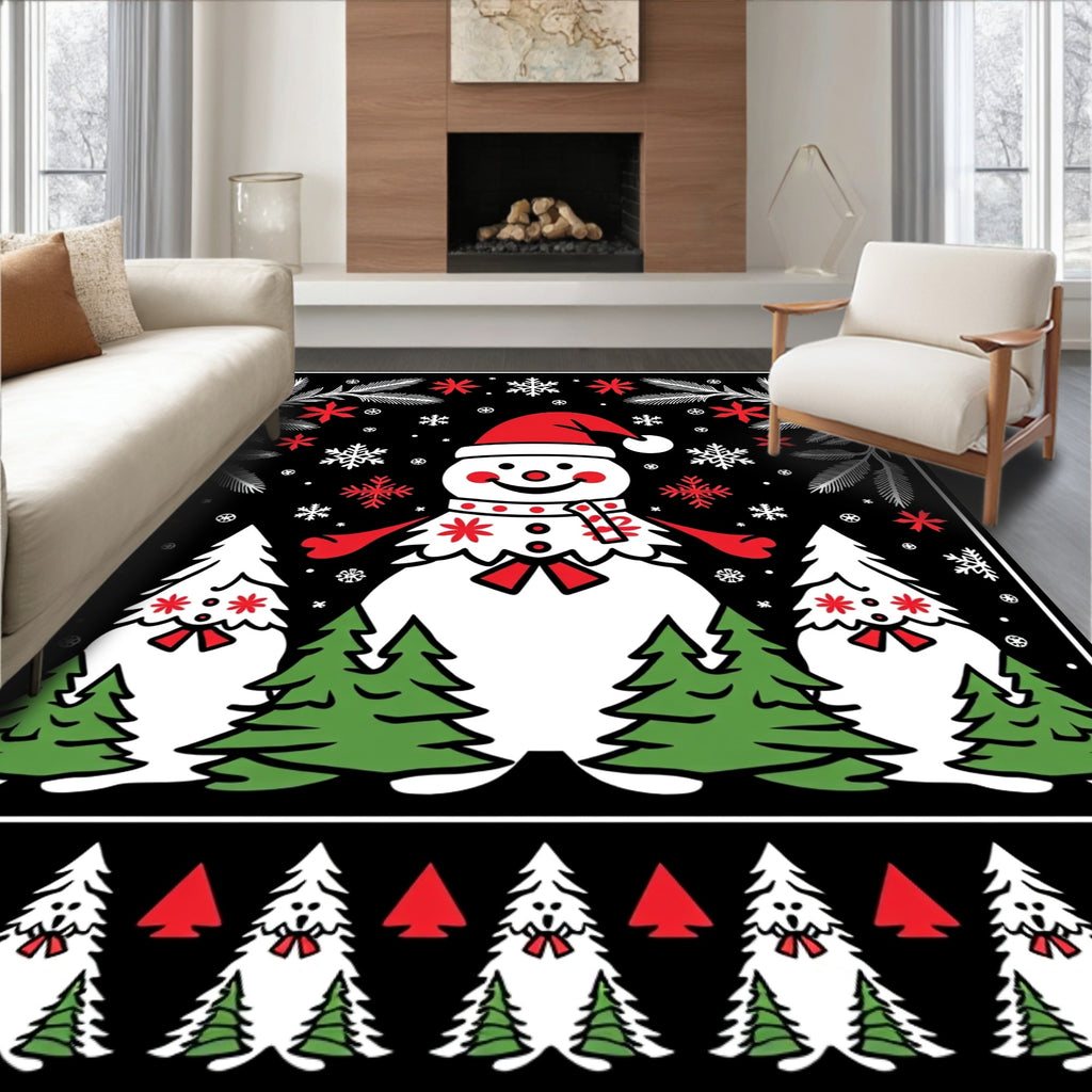 Charming Snowman Forest Wonderland Rug