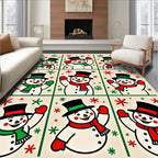Festive Snowmen Christmas Garland Rug