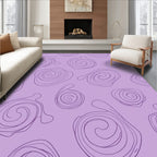 Lavender Swirl Abstract Organic Rug