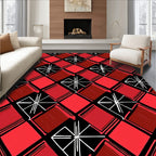 Bold Red Diamond Abstract Lines Rug