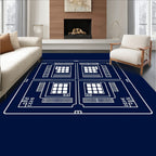 White Circuit Multi-Chip Layout Rug