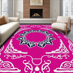 Fuchsia Starburst Medallion Corner Accents Rug