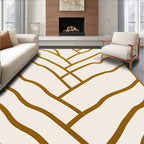 Golden Ochre Wavy Lines Rug