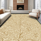 Earthy Tones Swirling Vine Botanical Rug