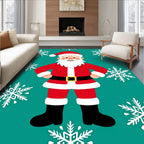 Festive Santa Claus Snowflake Celebration Rug