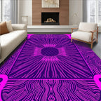 Bright Violet Sunburst Radial Rug