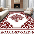 Rich Burgundy Intricate Floral Medallion Rug