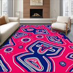 Bold Pink Blue Abstract Organic Rug