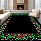 Red Holly Berry Garland Frame Rug