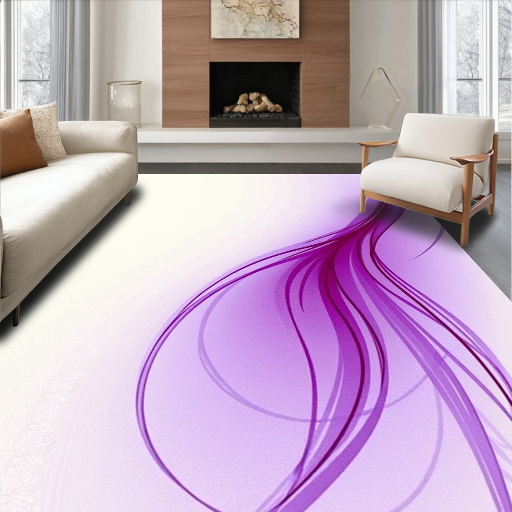 Amethyst Orchid Swirl Abstract Rug