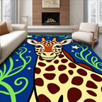 Whimsical Giraffe Starry Night Vines Rug