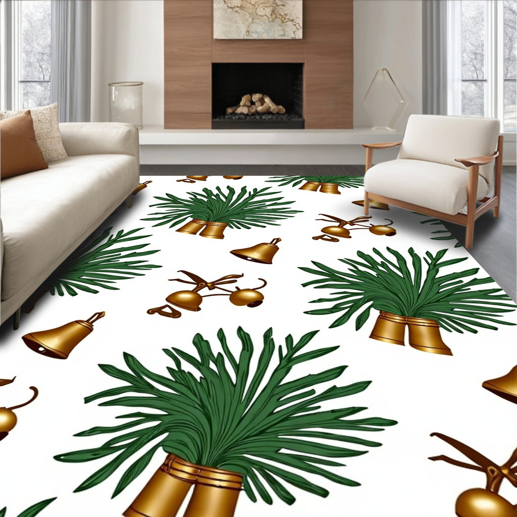 Golden Bells Green Foliage Repeat Rug