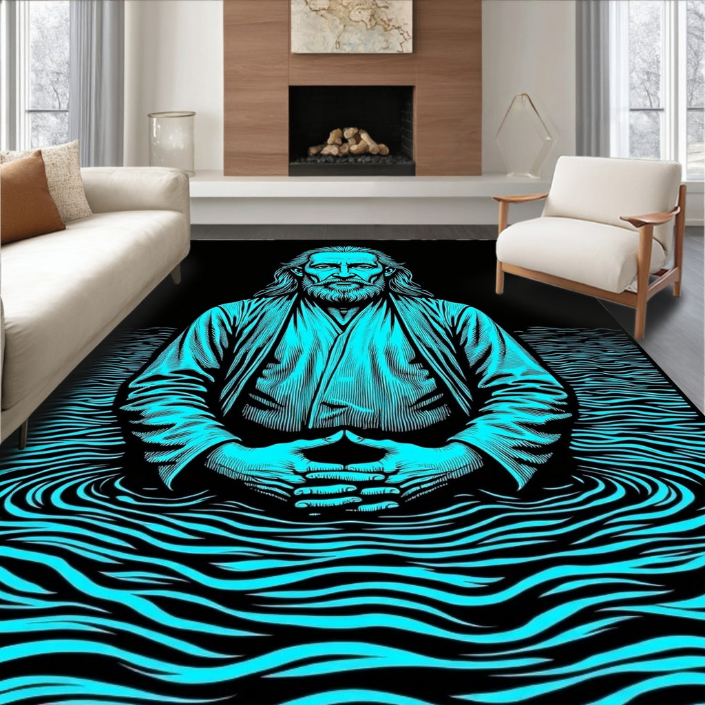 Serene Sage Aqua Ripples Rug