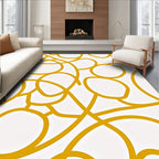 Golden Flowing Organic Shapes Rug
