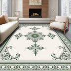 Emerald Green Classic Medallion Border Rug