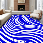 Bold Electric Blue Organic Waves Rug