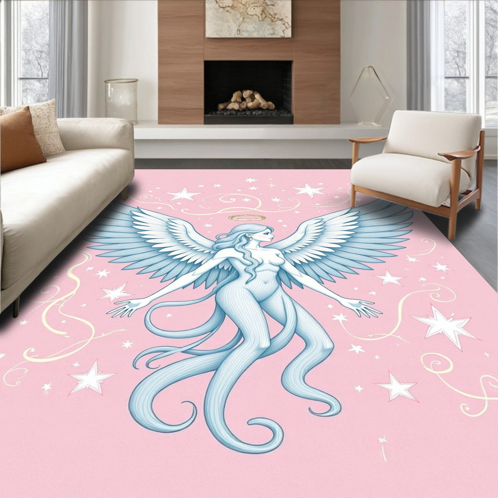 Celestial Angel With Wings and Halo Rug