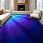 Deep Blue Gradient Swirl Roses Rug