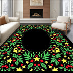 Folksy Green Berry Star Garland Rug