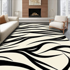 Bold Black Abstract Curve Rug