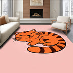 Playful Orange Tabby Cat Portrait Rug