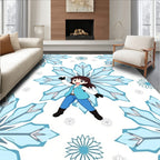 Light Blue Snowflake Whimsy Rug
