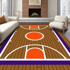 Basketball Court Wood Grain Orange Rug