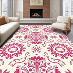 Crimson Floral Medallion Ornament Rug