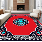 Crimson Medallion Ornamental Border Rug