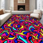 Vibrant Pink Abstract Swirls Rug