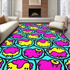 Bold Sheep Pink Yellow Circles Rug