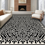 Black White Intricate Celtic Knot Rug