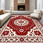 Crimson Floral Medallion Palace Rug