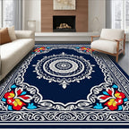 Ornate Crimson Bloom Central Medallion Rug