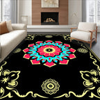 Bold Fuchsia Teal Mandala Frame Rug