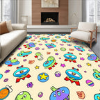 Whimsical Alien Space Creatures Collection Rug