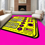 Bright Yellow Retro Music Creator Rug
