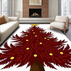 Crimson Fern Tree Gold Star Topper Rug
