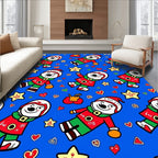 Whimsical Christmas Elf Star Hearts Rug