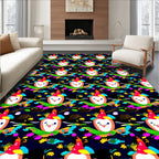 Whimsical Clown Face Garden Abstract Rug