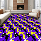 Bold Black Yellow Abstract Creatures Rug