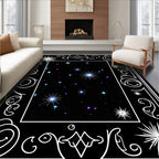 Cosmic Night Sky Starburst Rug