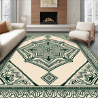 Dark Green Diamond Medallion Rug