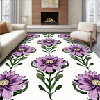 Exotic Purple Lotus Floral Repeat Rug
